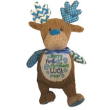 Personalised Embroidered Harlequin Blue Deer Cubbie
