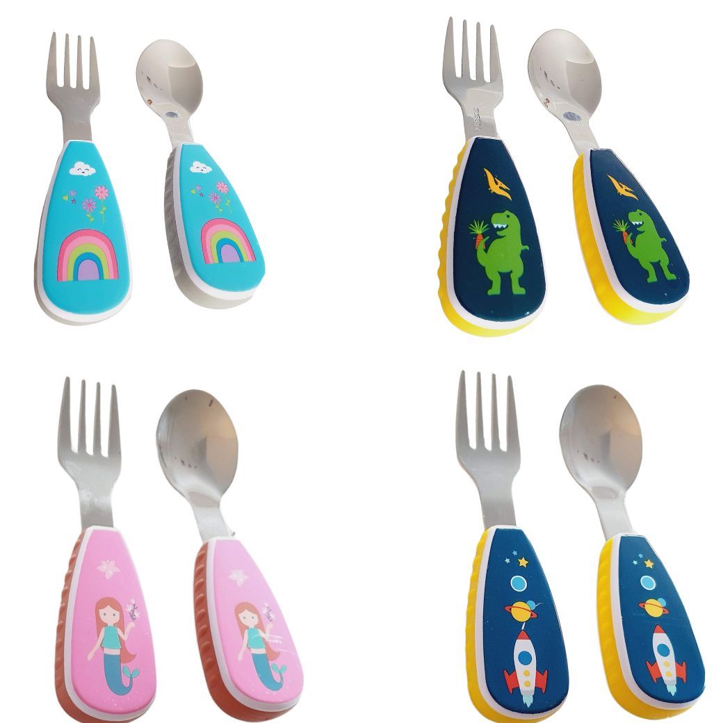 Stainless Steel Kids Fork & Spoon Cutlery Set