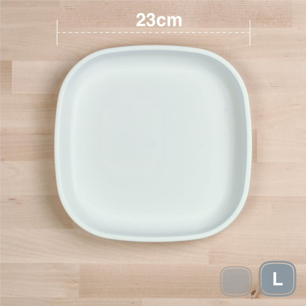 White replay large flat plate made out of recycled plastic for kids, adults and picnics- Mikki and Me Kids