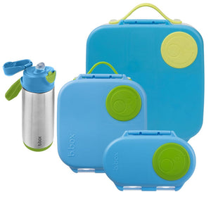 B.Box Ocean Breeze Bento Lunchbox Bundle - Large, Mini, Snackbox, & Drink Bottle [PRE-ORDER: SHIPS MID-DECEMBER 2023]
