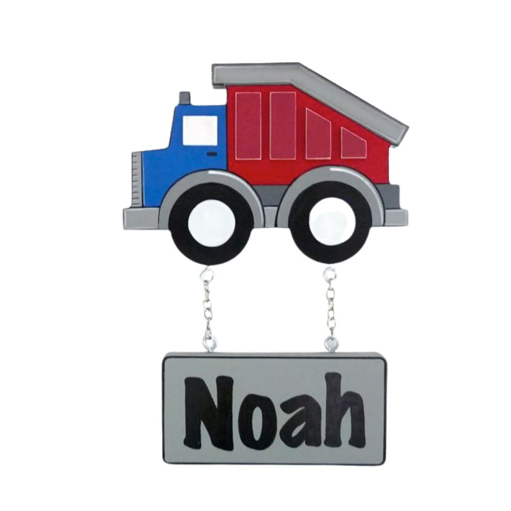 Kids personalised, decorative, and hand made door plaque - Dump Truck - Mikki and Me Kids