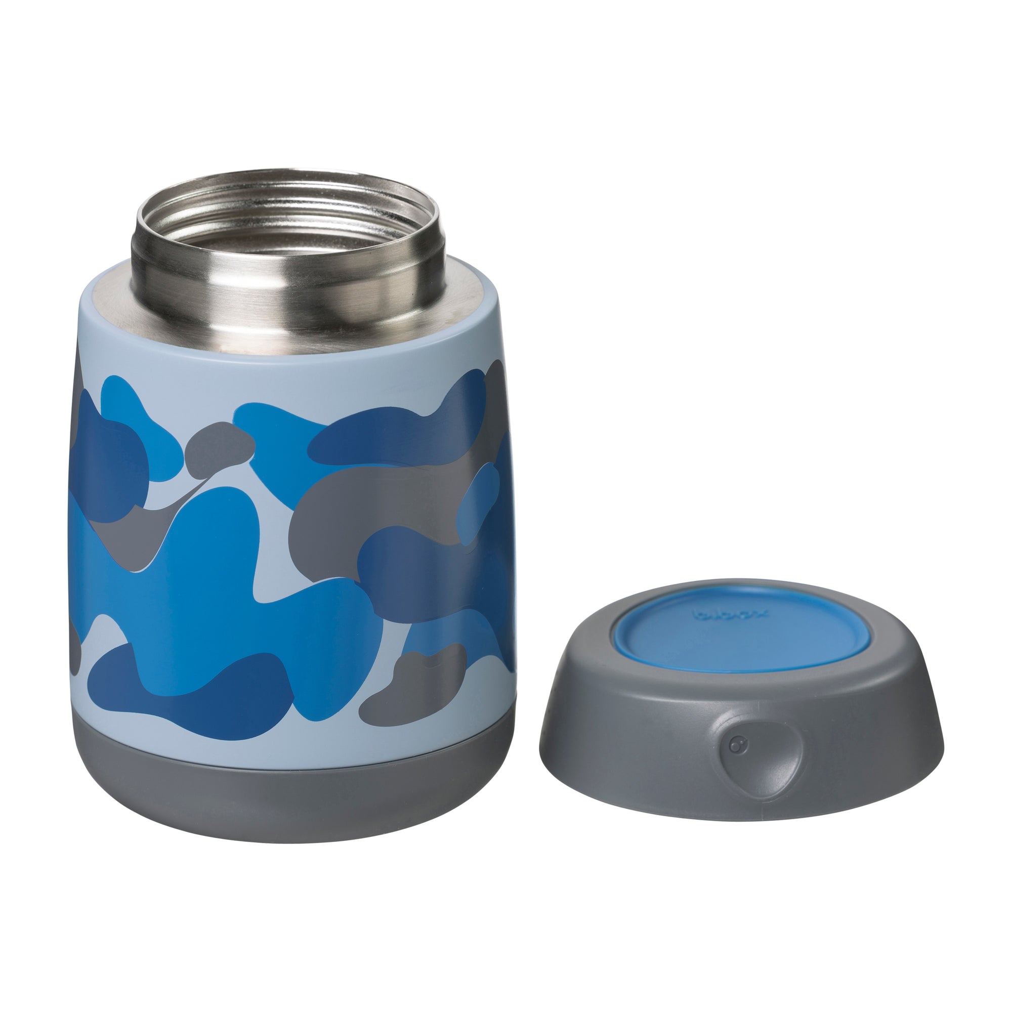 blue camo b.box mini insulated food jar for kids lunches - Mikki and Me Kids