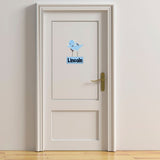 Kids Door Plaque - Dinosaur Blue