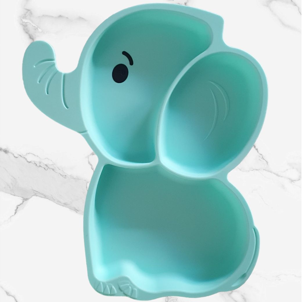 Silicone Elephant Divided Suction Plate for Kids - Large