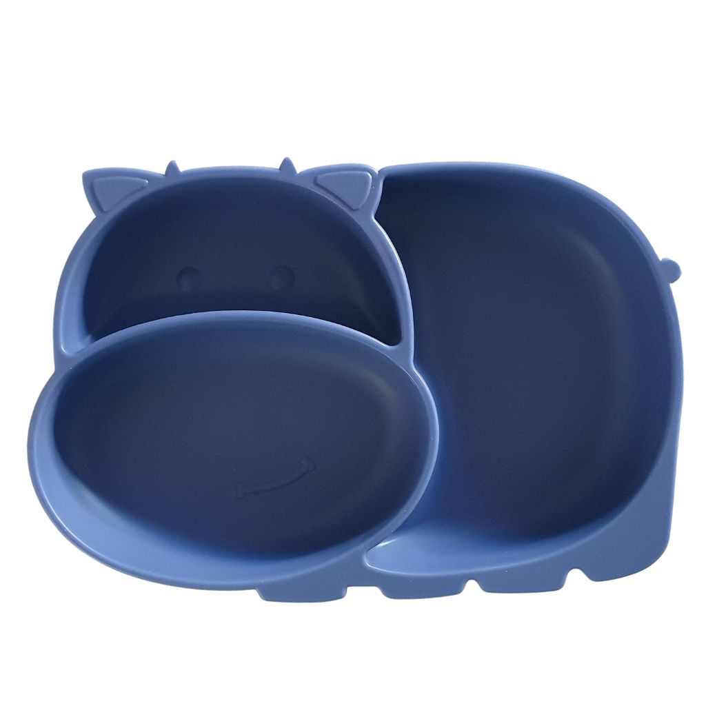 Silicone Hippo Divided Suction Plate for Kids
