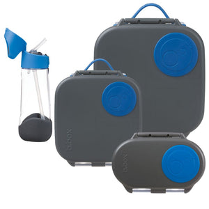 B.Box Blue Slate Bento Lunchbox Bundle - Large, Mini, Snackbox, & Drink Bottle [PRE-ORDER: SHIPS MID-DECEMBER 2023]
