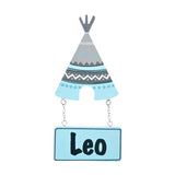personalised, decorative, and hand made door plaque - Tribal Teepee - Boy - Mikki and Me Kids