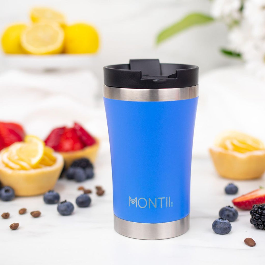 MontiiCo insulated stainless steel blueberry regular coffee cup for adults - Mikki and Me Kids