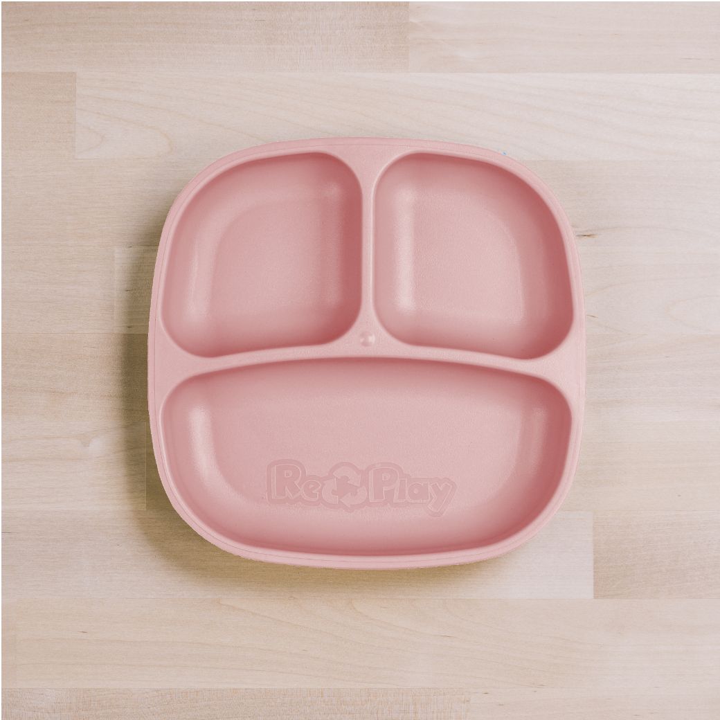 blush pink Replay divided plate made out of recycled plastic   Mikki and Me Kids