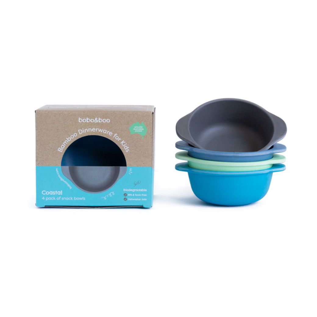 Bobo&boo Bamboo Snack Bowls for Kids - 4 Pack