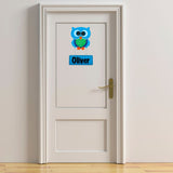 Kids personalised, decorative, and hand made door plaque - Owl Aqua - Mikki & Me Kids