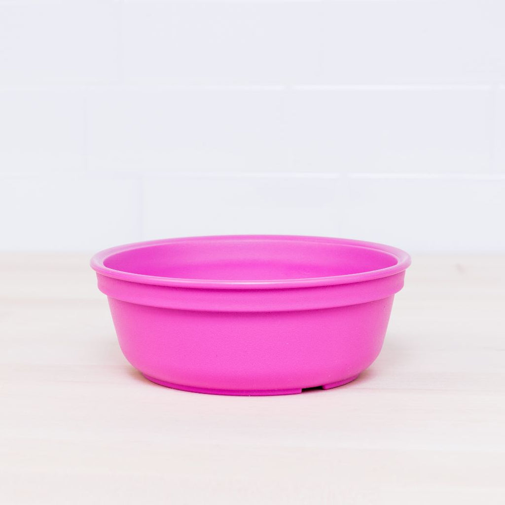 bright pink replay bowl for kids made from recycled plastic - Mikki and Me Kids