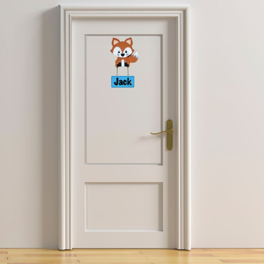 Kids personalised, decorative, and hand made door plaque - Fox - Mikki & Me Kids