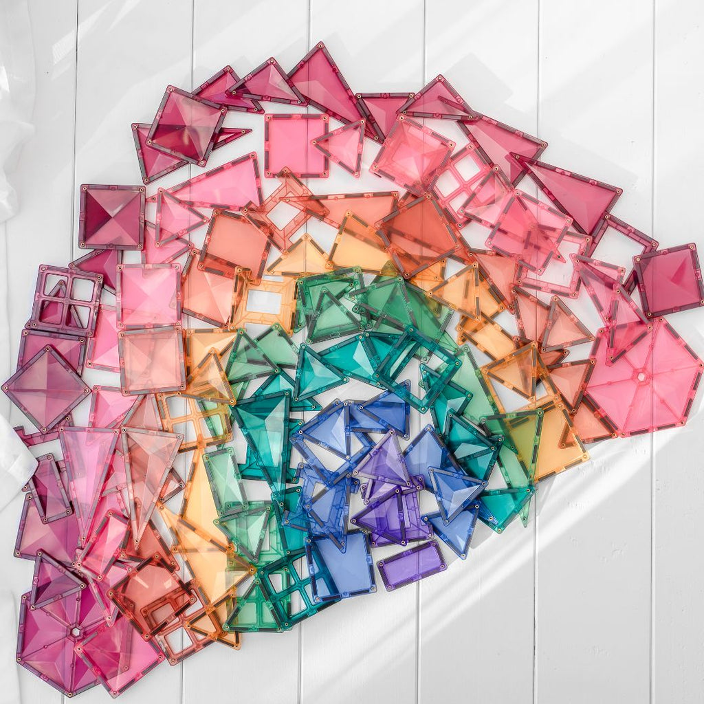 Connetix 202 piece pastel mega creative pack of magnetic tiles for kids - Mikki and Me Kids