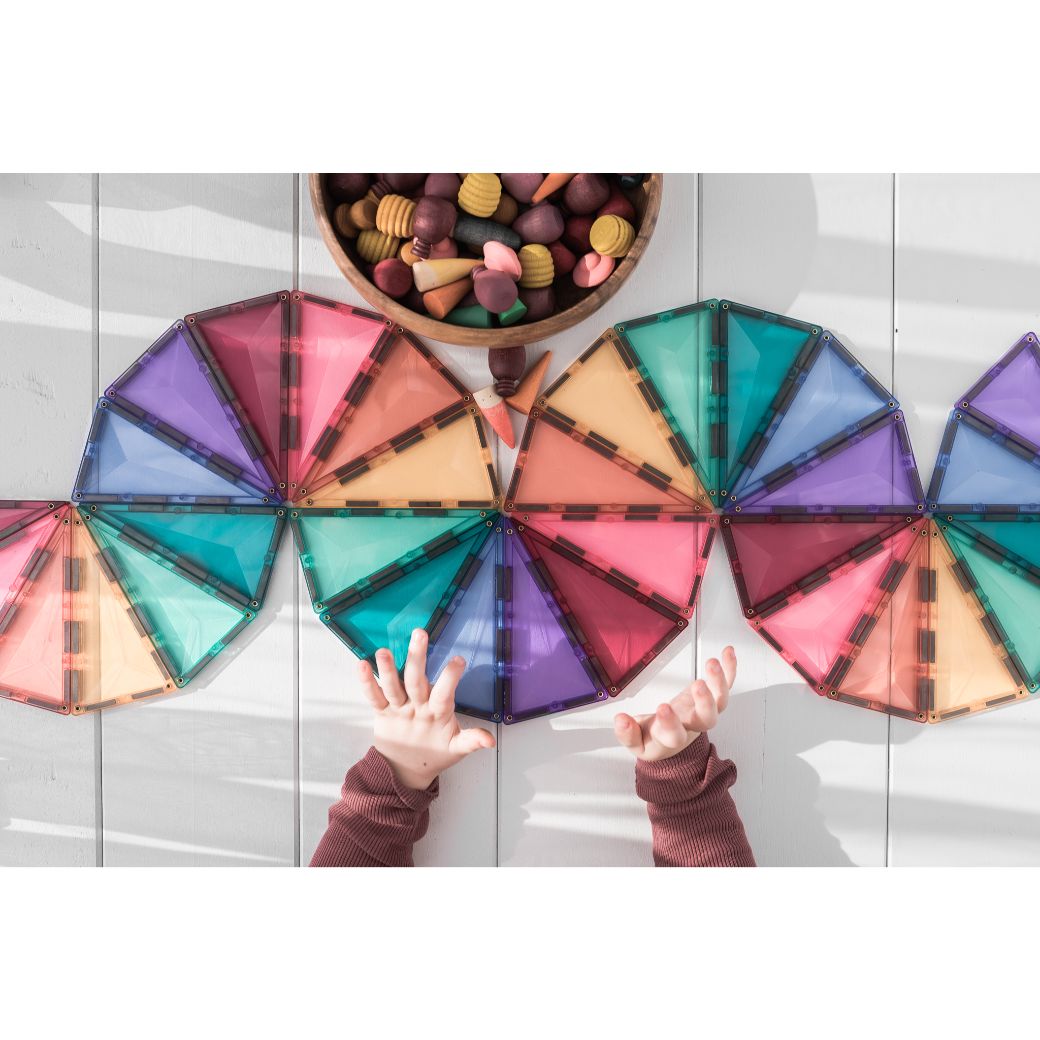Connetix 202 piece pastel mega creative pack of magnetic tiles for kids - Mikki and Me Kids