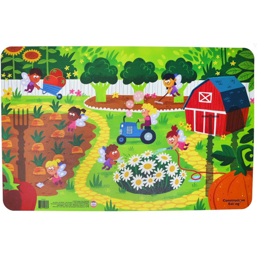 constructive eating garden fairy placemat for kids - Mikki and Me Kids