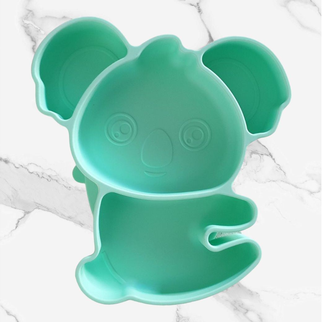 Small Silicone Koala Divided Suction Plate for Kids