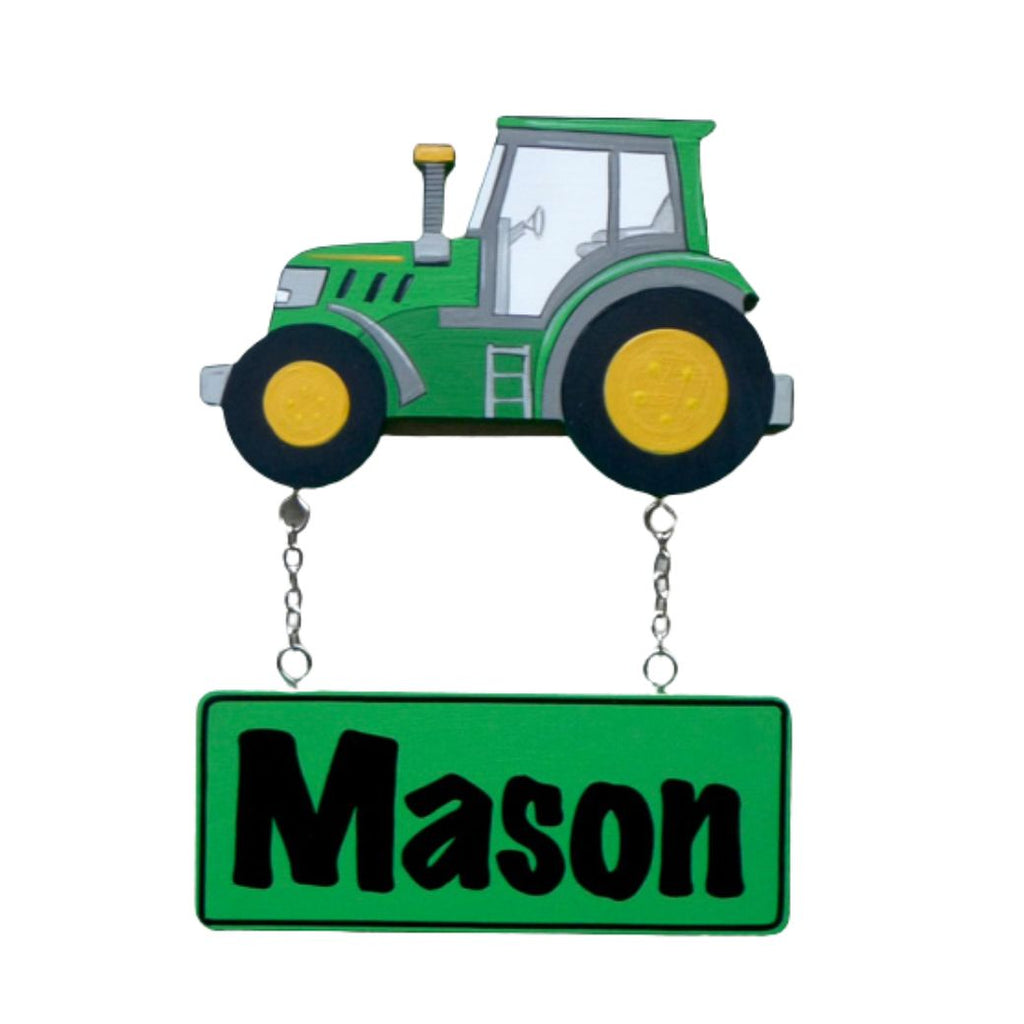 Kids personalised, decorative, and hand made door plaque - Tractor - Mikki and Me Kids