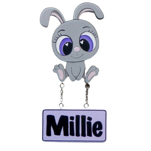 Kids personalised, decorative, and hand made door plaque - Bunny - Mikki and Me Kids