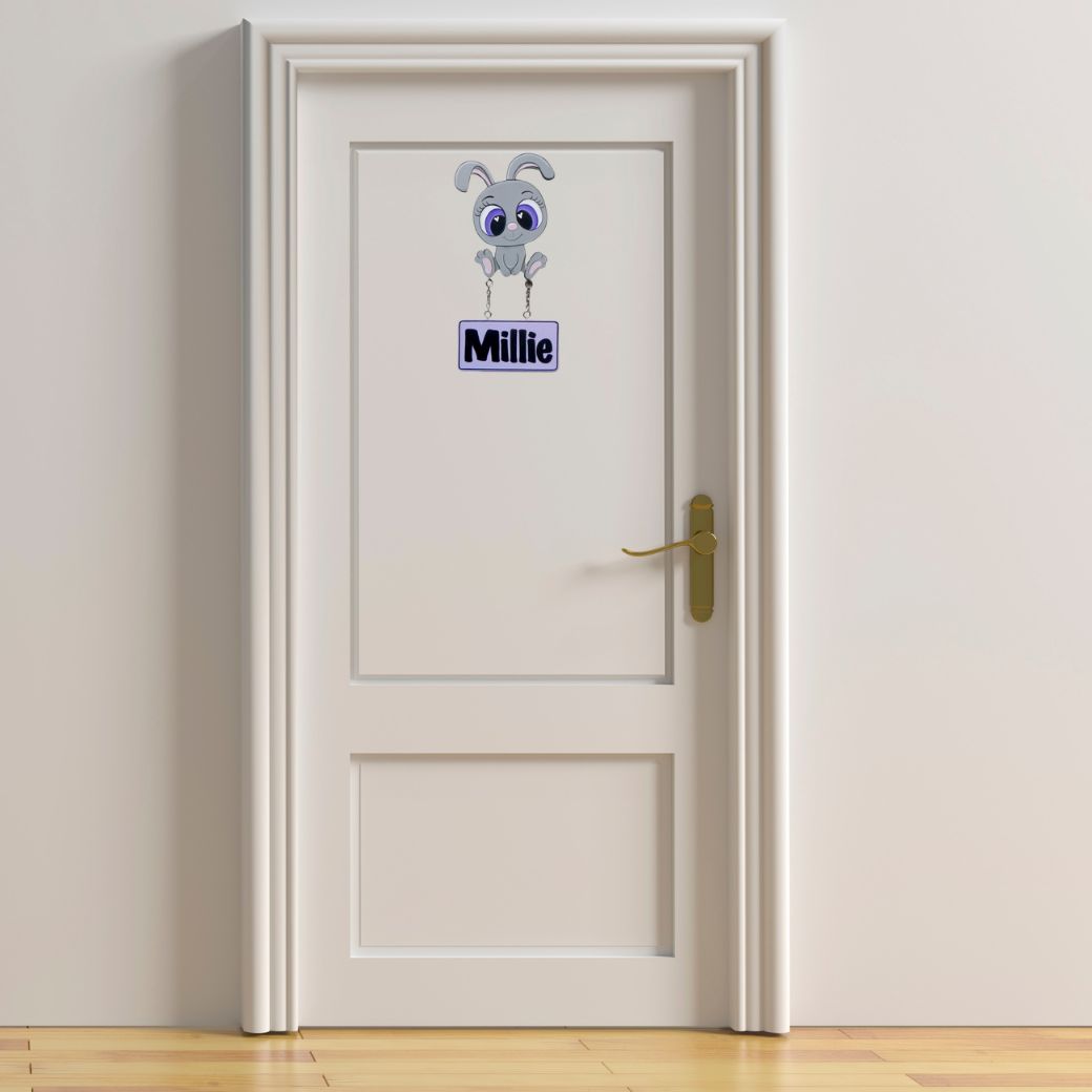 Kids personalised, decorative, and hand made door plaque - Bunny - Mikki and Me Kids