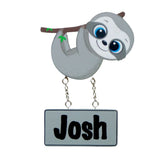 Kids personalised, decorative, and hand made door plaque - Sloth - Mikki and Me Kids