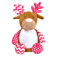 Personalised Embroidered Harlequin Pink Deer Cubbie [FREE SHIPPING]