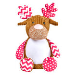 Personalised Embroidered Harlequin Pink Deer Cubbie