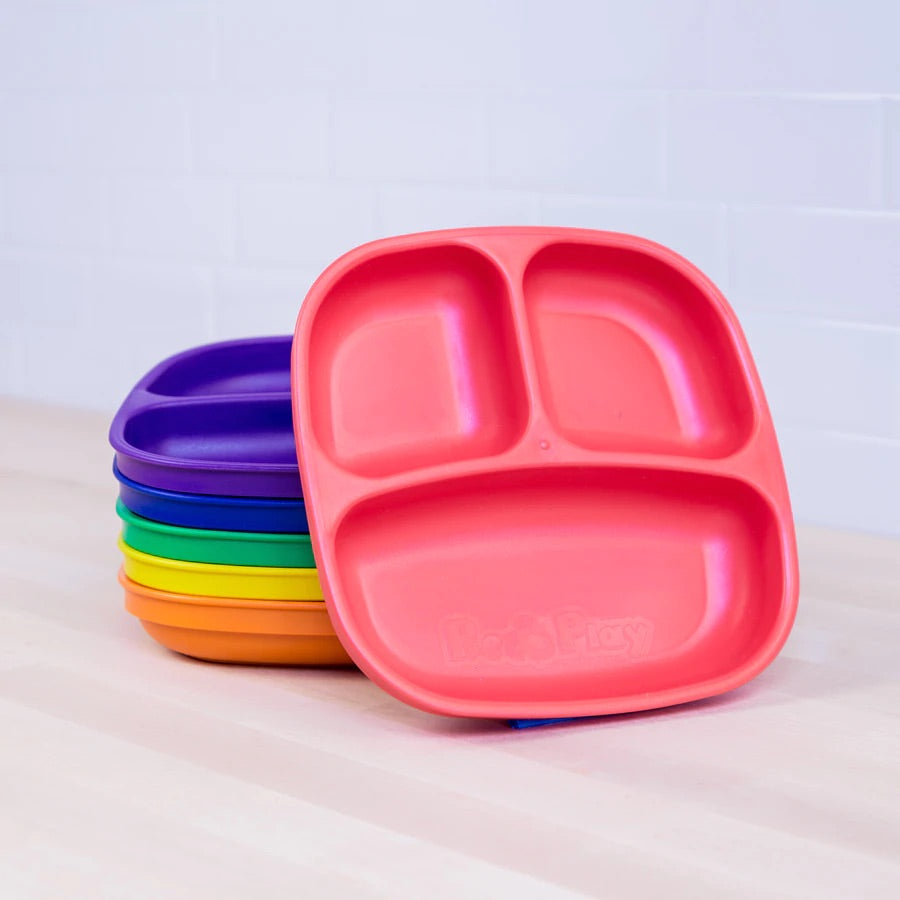 Replay Divided Plate Bundle "Rainbow" 6 Pack - Made from Recycled Plastic
