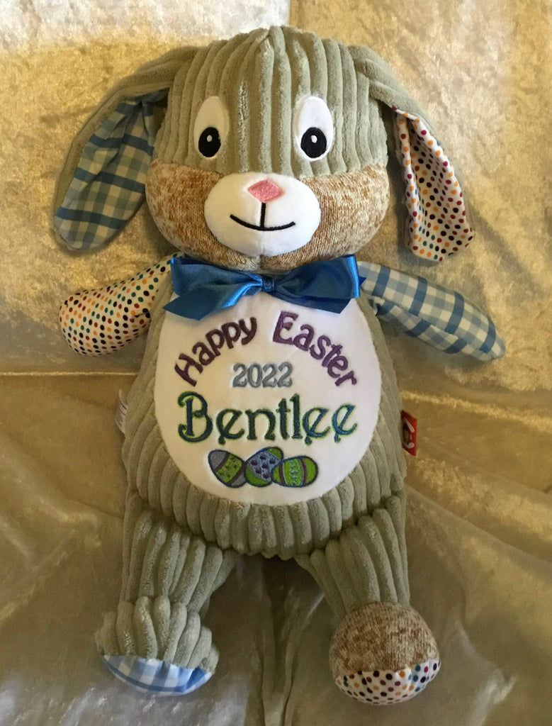 Personalised Harlequin Blue Bunnie Cubbie - Mikki and Me Kids