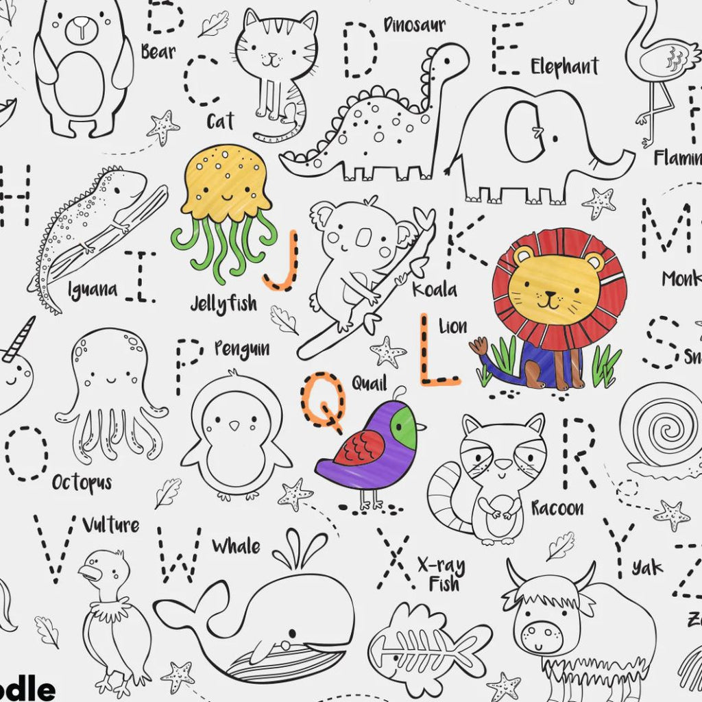 into the wild hey doodle reusable silicone drawing mat for kids, keep kids entertained while at restaurants, cafes and travelling - Mikki and Me Kids