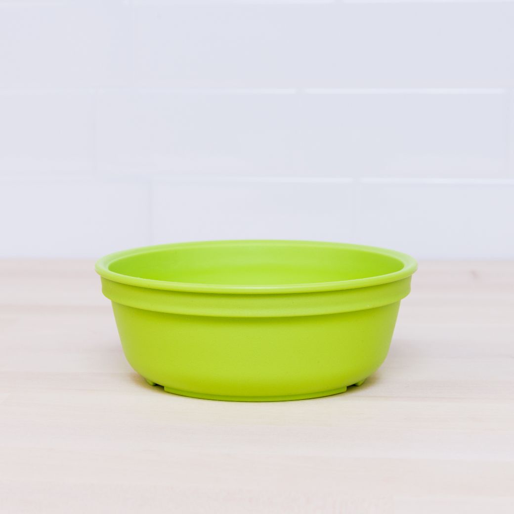 lime green replay bowl for kids made from recycled plastic - Mikki and Me Kids