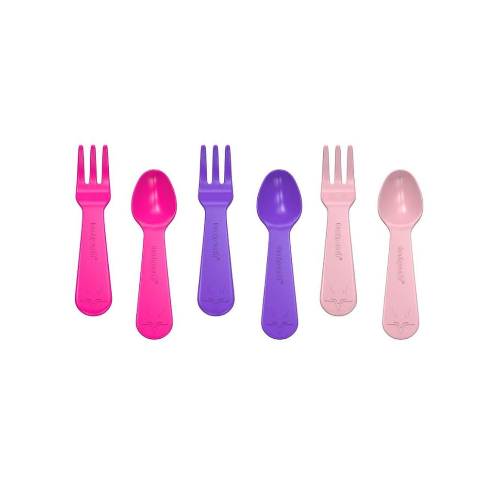 lunch punch fork and spoon set pink - Mikki and Me Kids