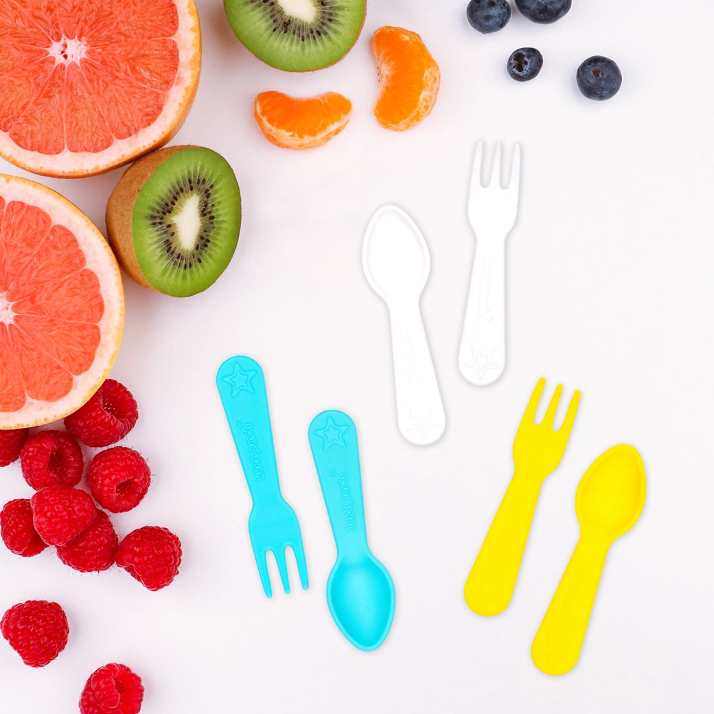 lunch punch fork and spoon set blue - Mikki and Me Kids