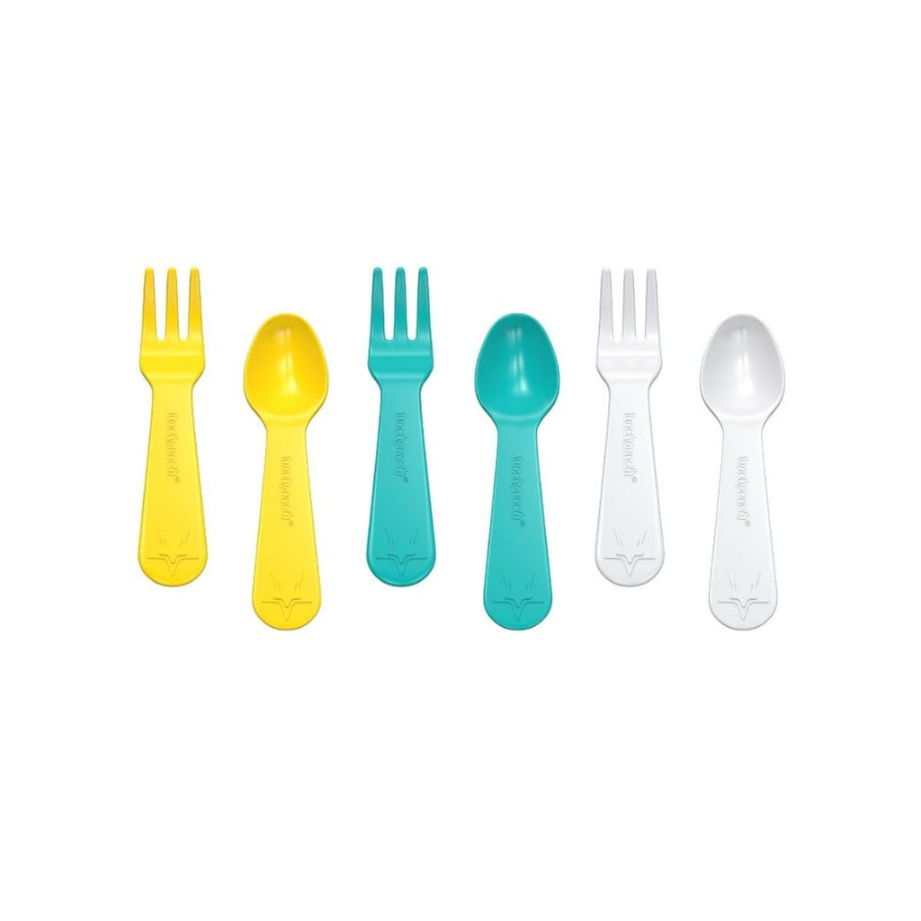 lunch punch fork and spoon set yellow - Mikki and Me Kids