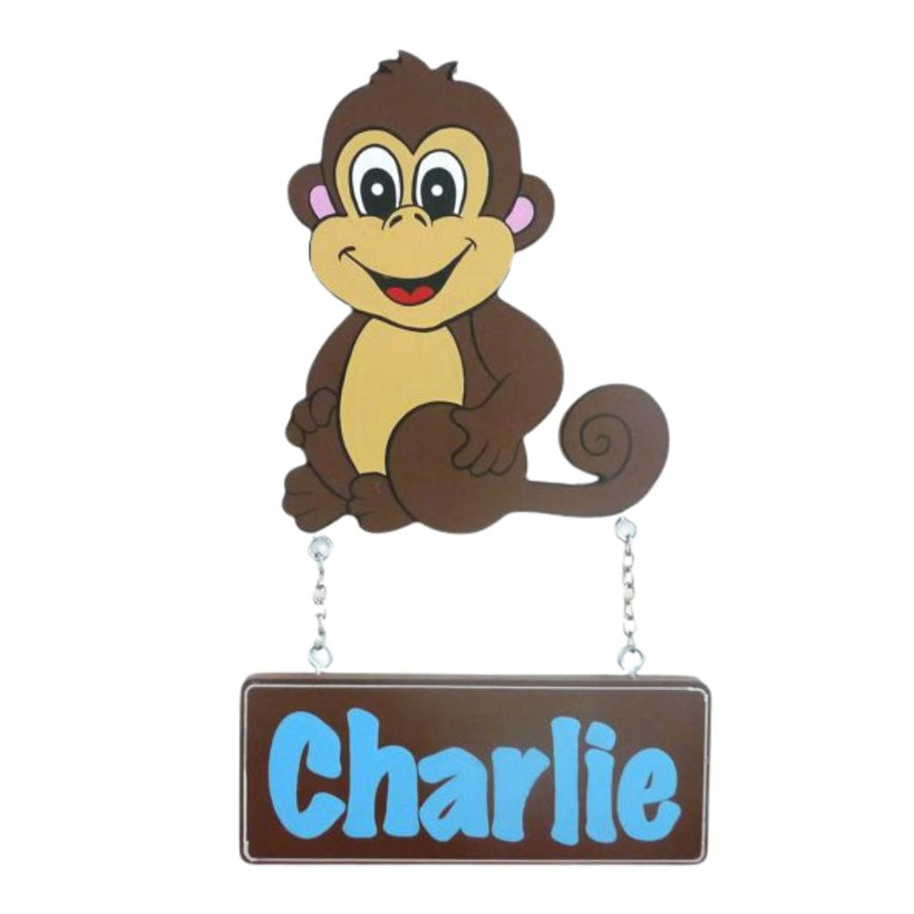 Kids personalised, decorative, and hand made door plaque - Monkey Boy - Mikki & Me Kids