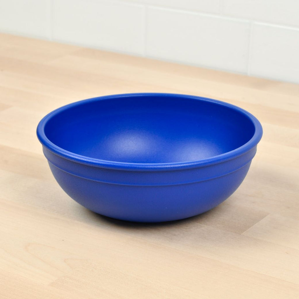 navy blue replay large bowl made out of recycled plastic for kids, adults and picnics- Mikki and Me Kids
