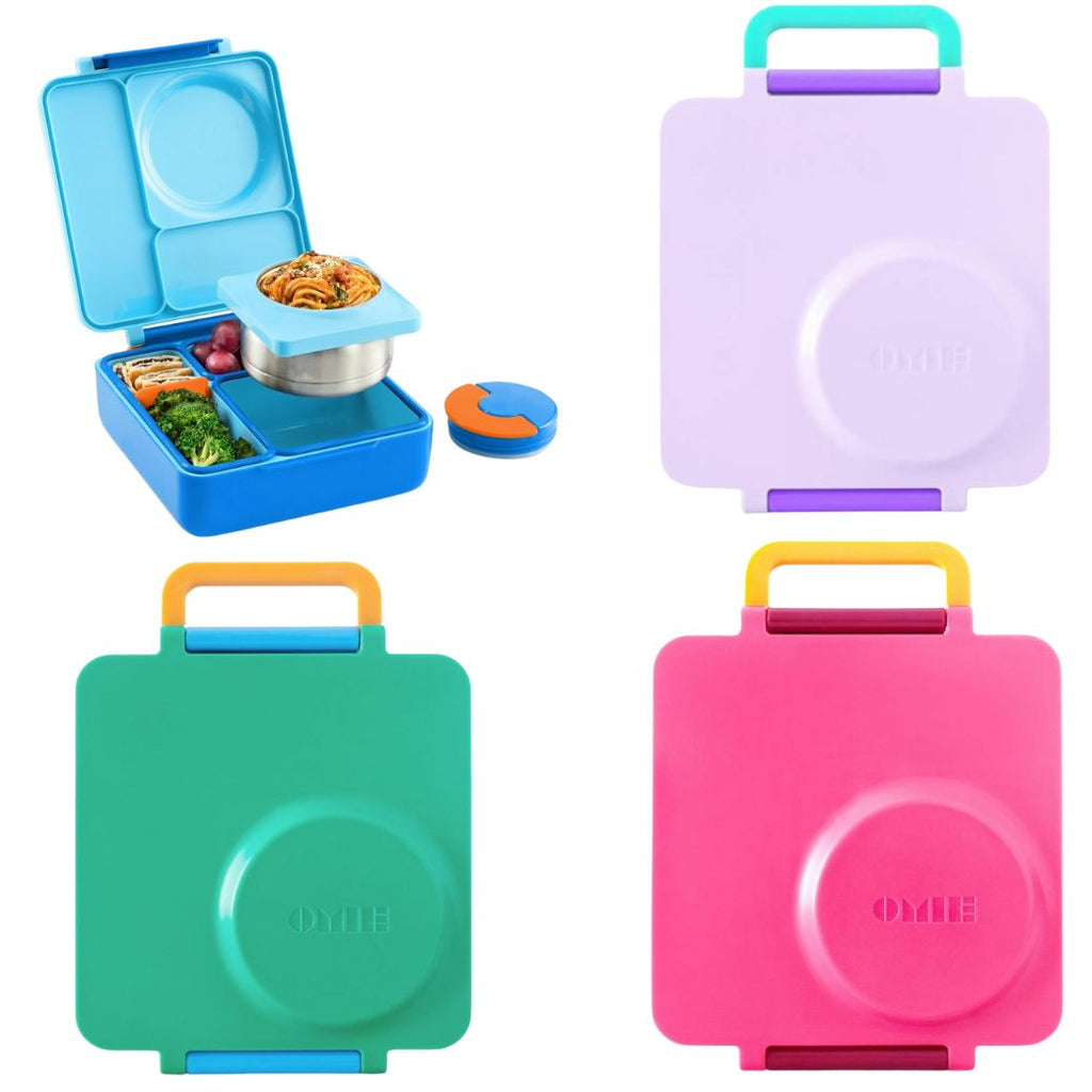 e and red hot and cold Omie lunchboxes
