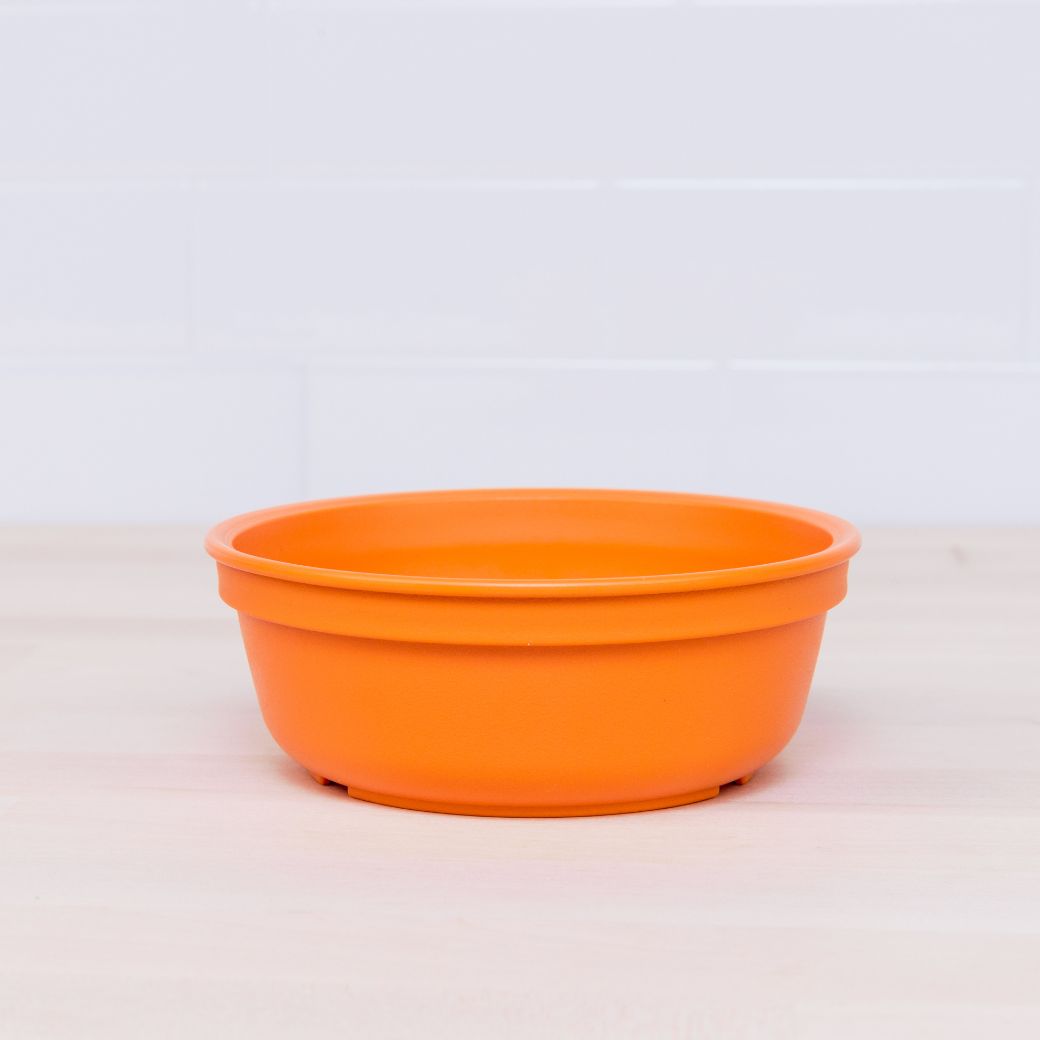 orange replay bowl for kids made from recycled plastic - Mikki and Me Kids