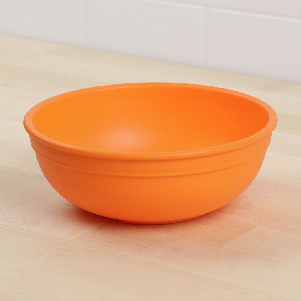orange replay large bowl made out of recycled plastic for kids, adults and picnics- Mikki and Me Kids