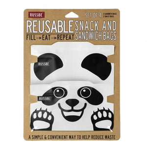 panda russbe reusable sandwich snack bags 4 pack kids store - Mikki and Me