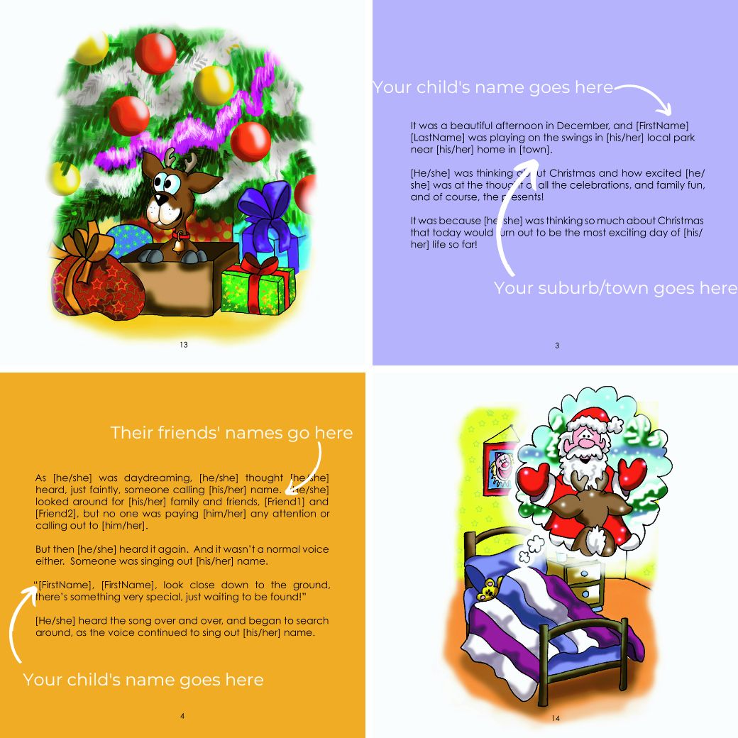 the little lost reindeer story book for kids featuring their friends names