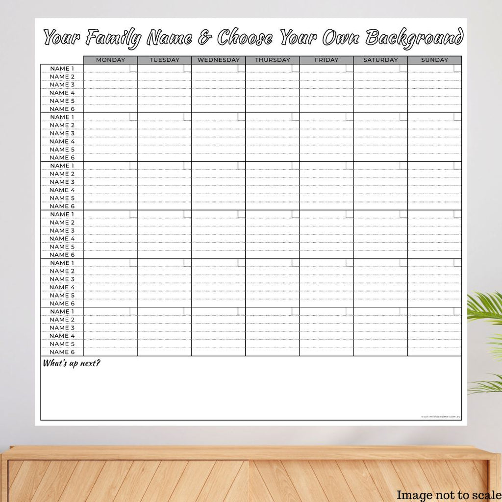 Award winning personliased acrylic monthly wall planner for families | Mikki and Me