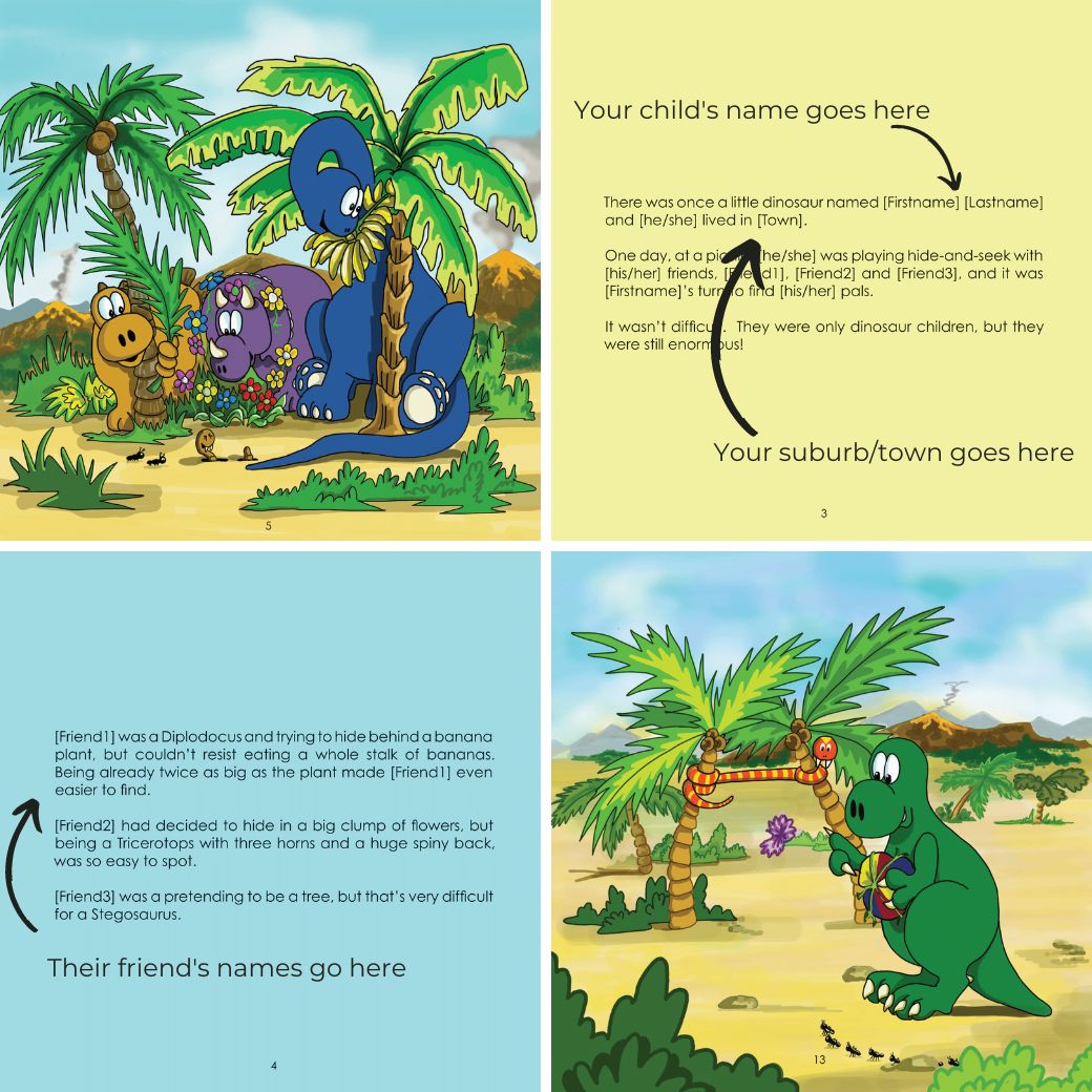 A Wonderful Game, A Daring Dinosaur Story - A Personalised Story for Your Kids [INCLUDES FREE SHIPPING]