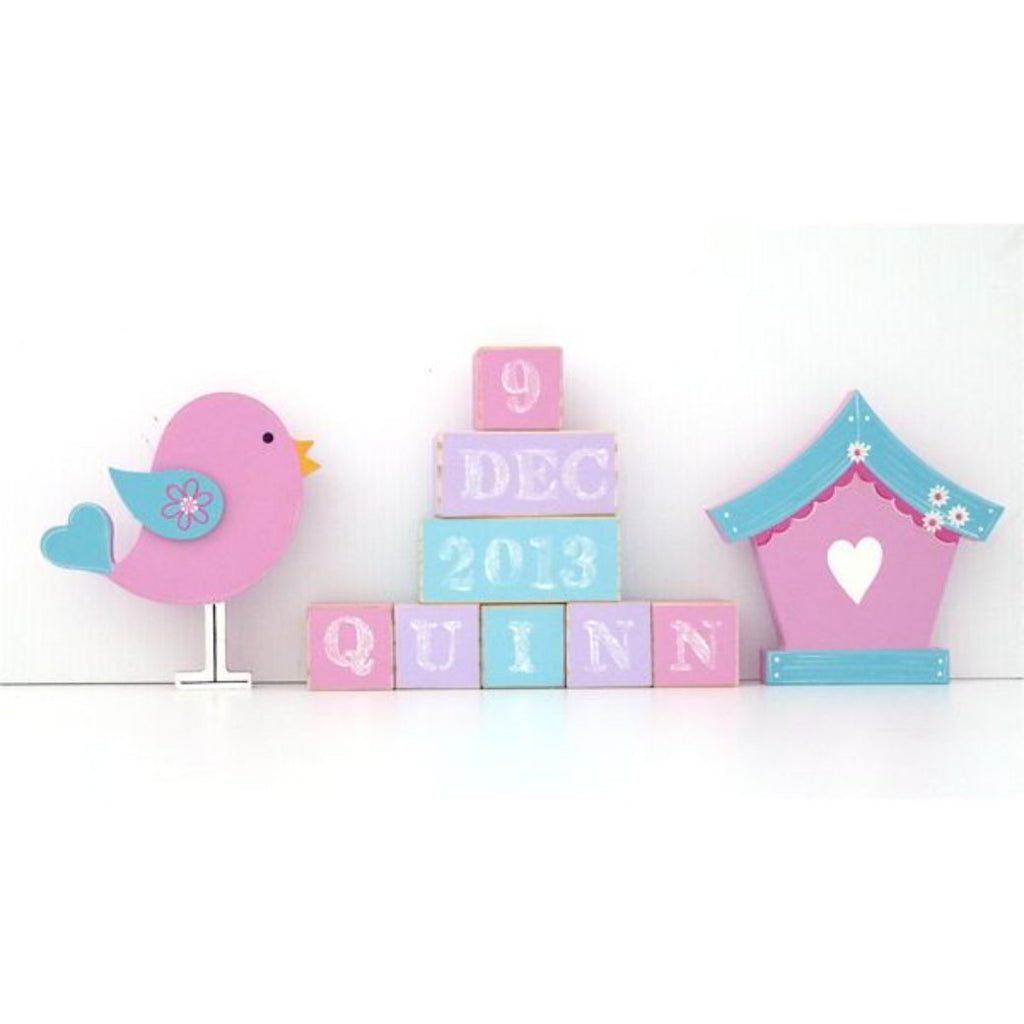 hand made personalised name block sets - Mikki and Me Kids
