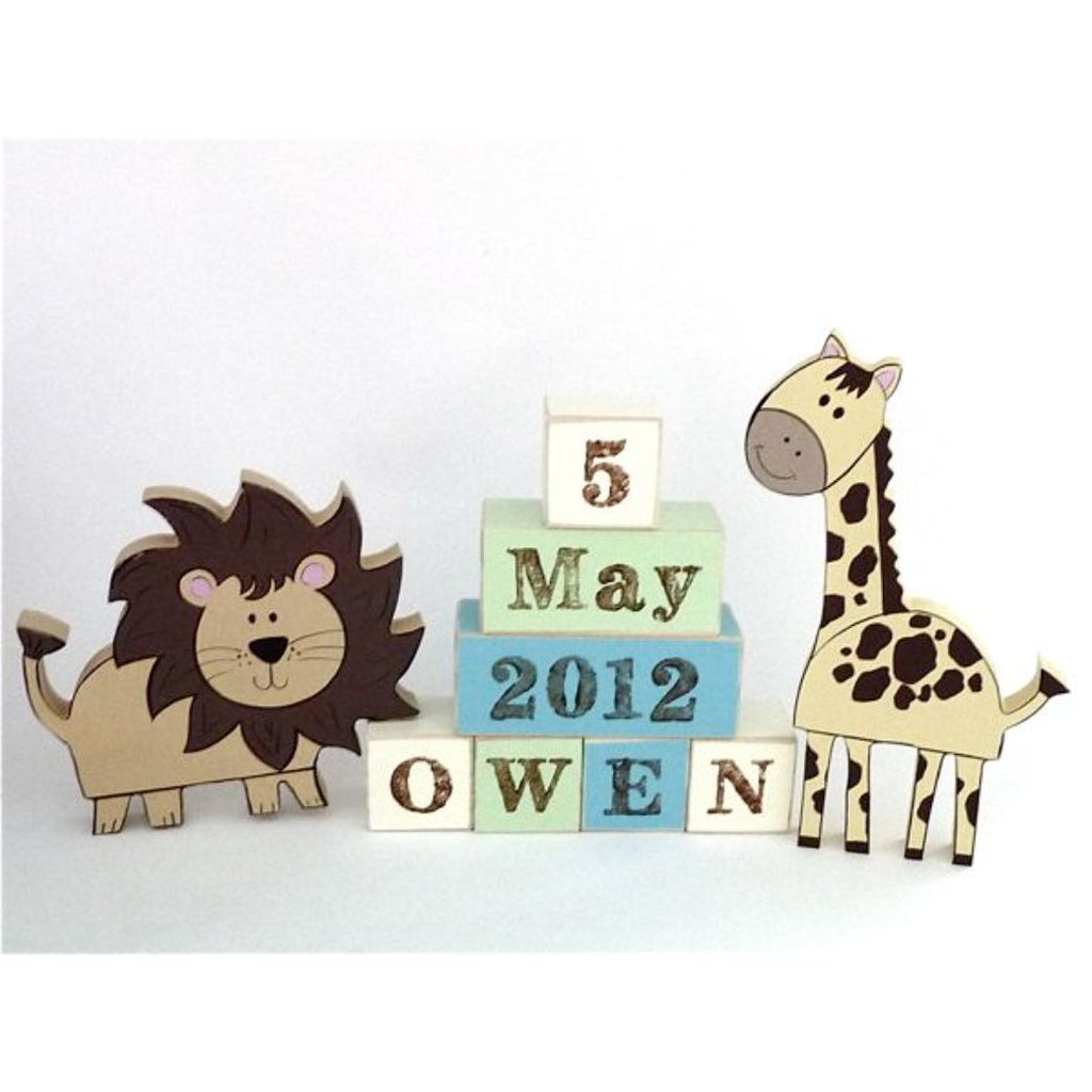 hand made personalised name block sets - Mikki and Me Kids