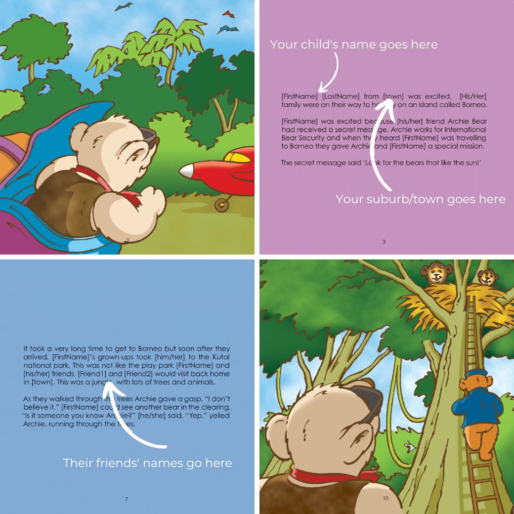 The Borneo Adventure With Archie Bear - A Personalised Story for Your Kids [INCLUDES FREE SHIPPING]