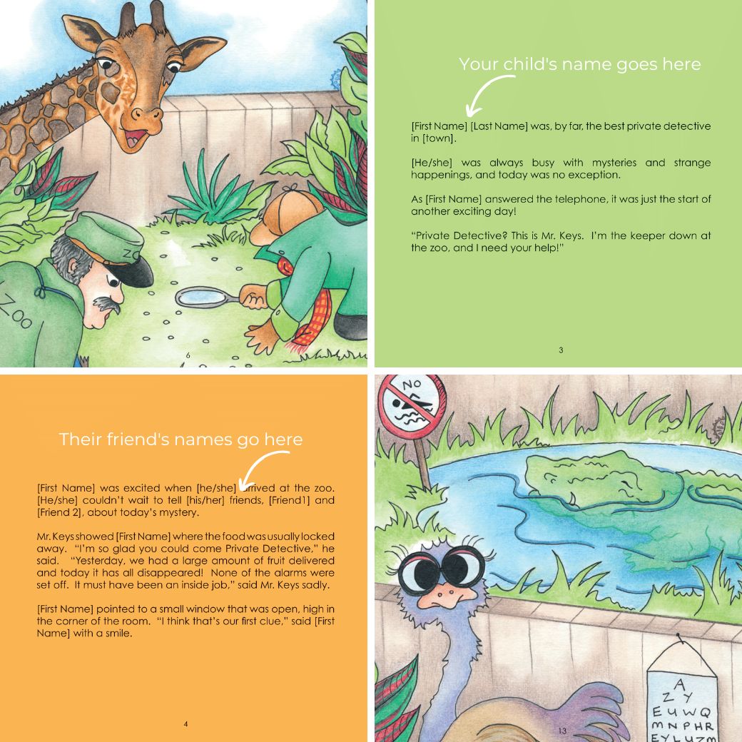 Private Detective at the Zoo- A Personalised Story for Your Kids [INCLUDES FREE SHIPPING]