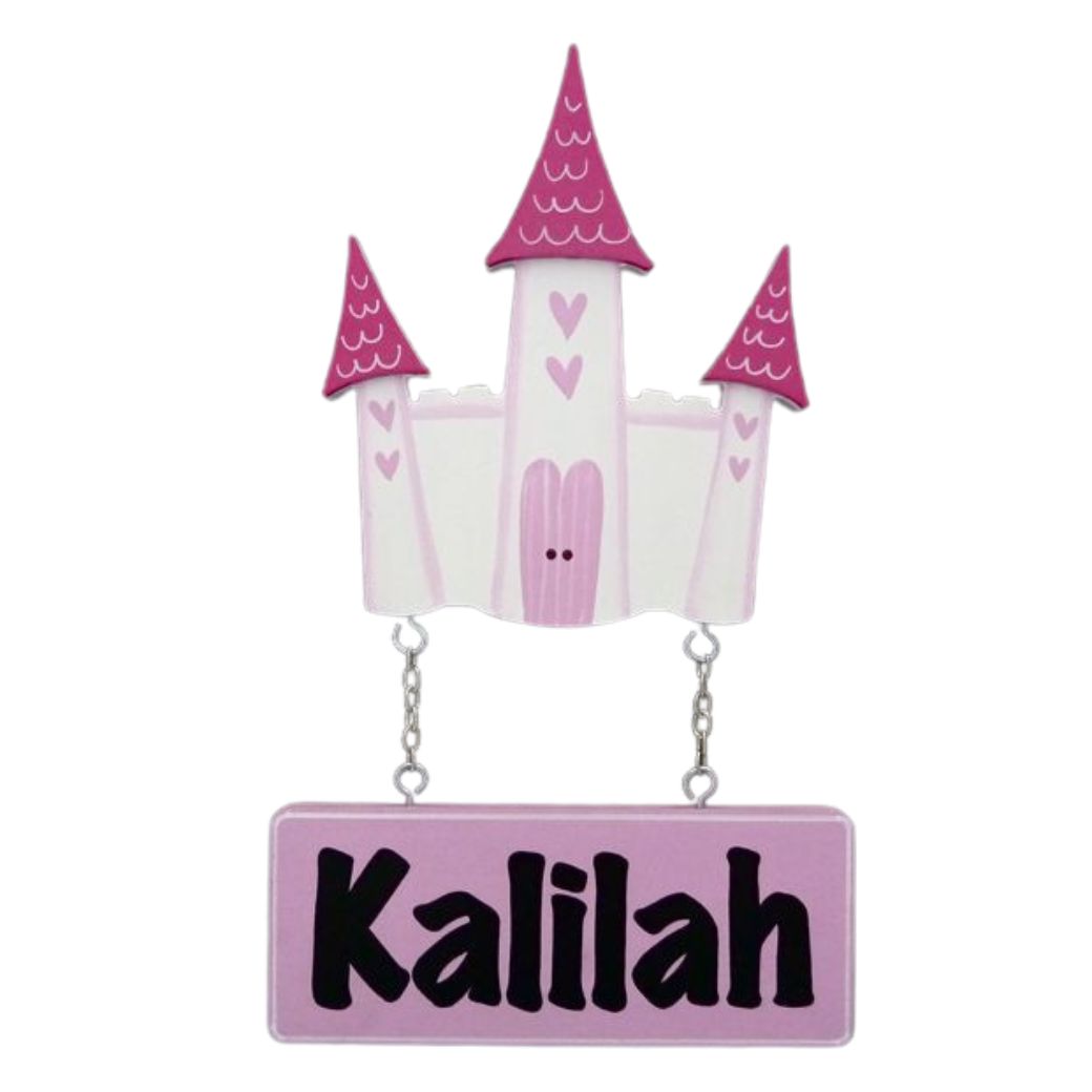 Kids personalised, decorative, and hand made door plaque - Castle - Mikki & Me Kids