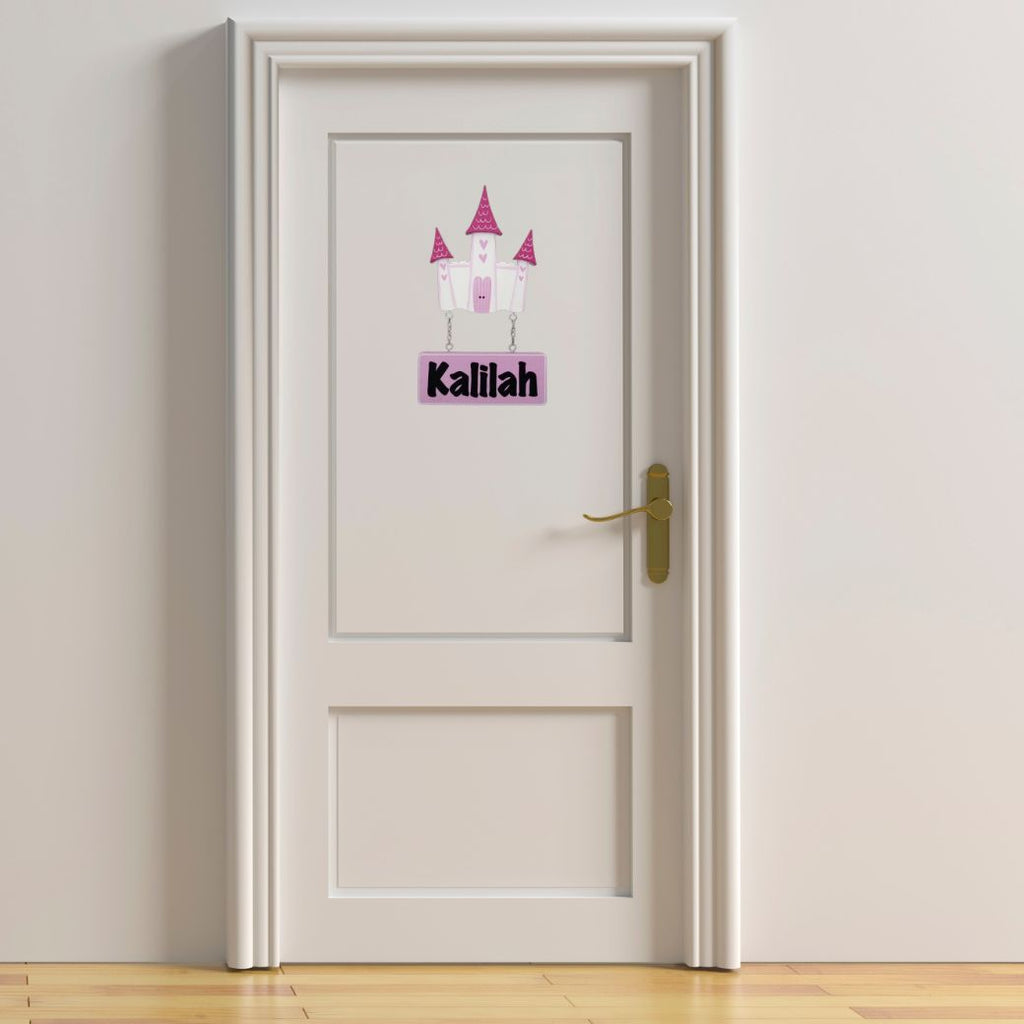 Kids personalised, decorative, and hand made door plaque - Castle - Mikki & Me Kids