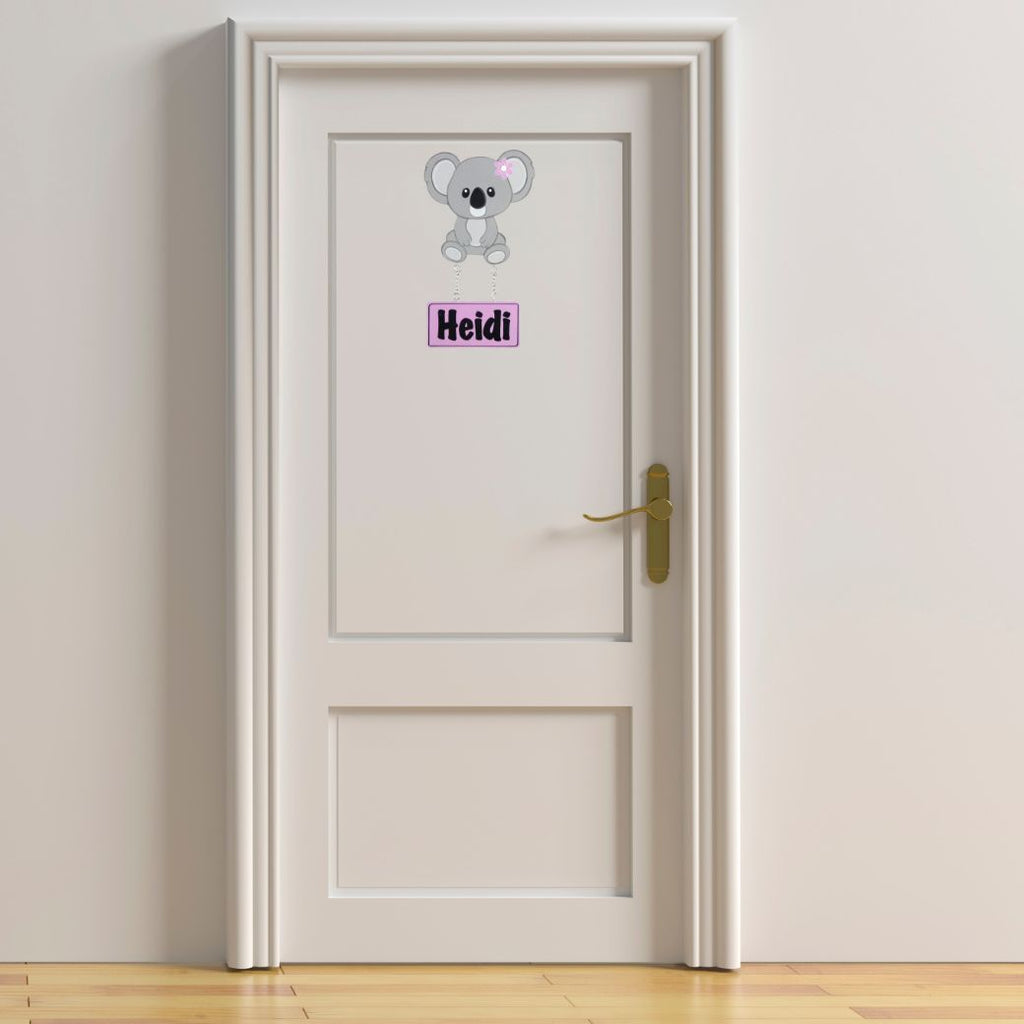 Kids personalised, decorative, and hand made door plaque - Pink Koala - Mikki & Me Kids